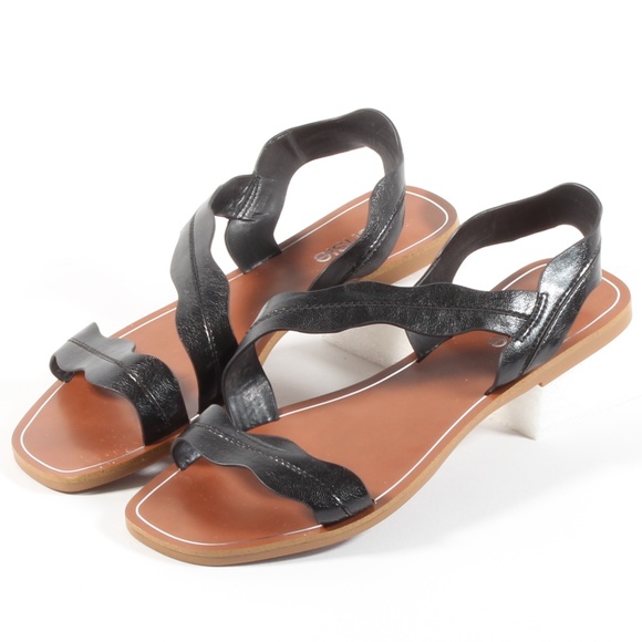 Kensie Shoes - Kensie Nikolai Scalloped Gladiator Sandals Black